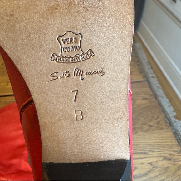 Vero Cuoio Vintage Italian Leather Western Red Heeled Boots fire flame detail - Picture 3 of 13